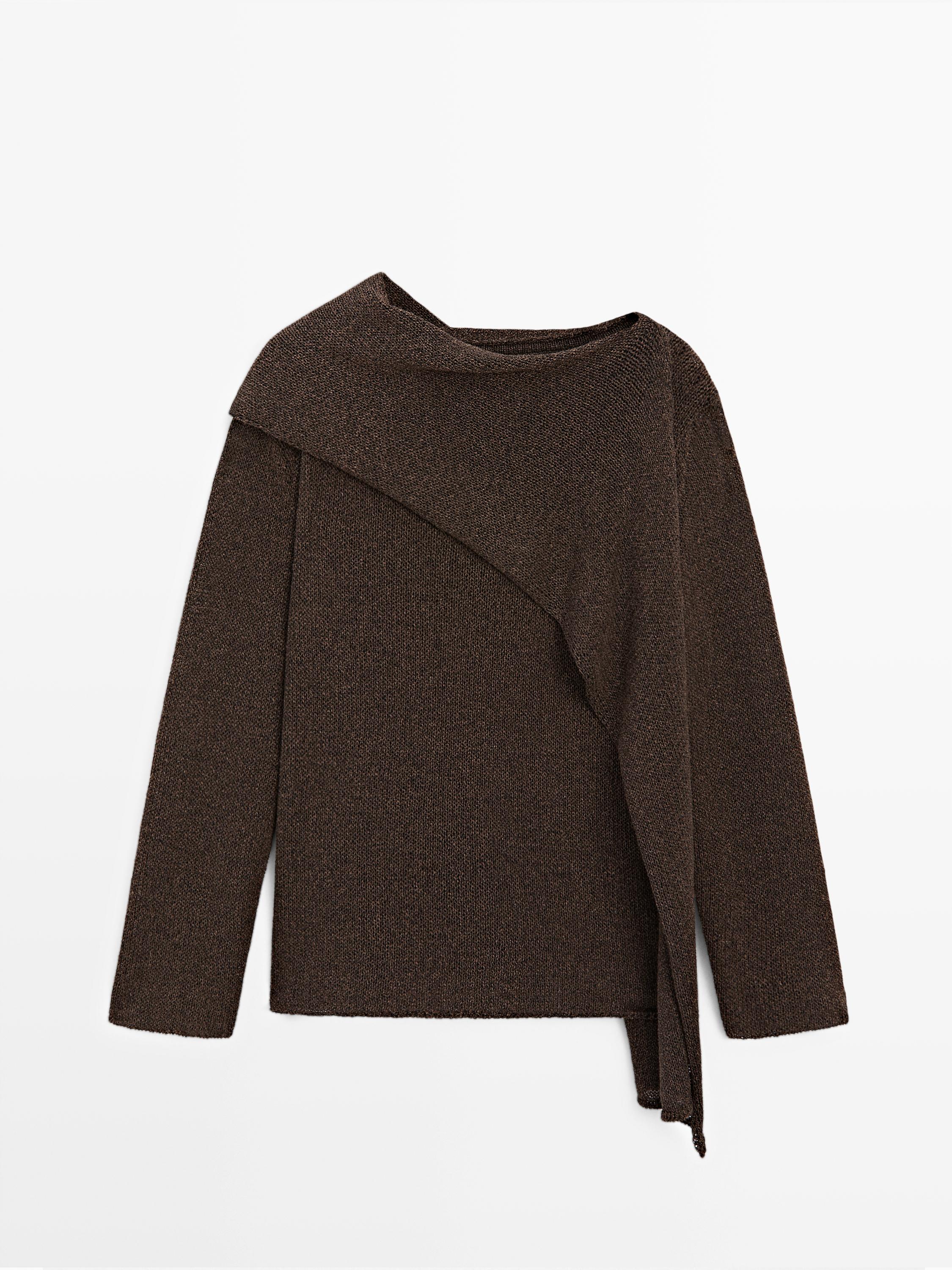 Cape pull en maille de coton mélangé